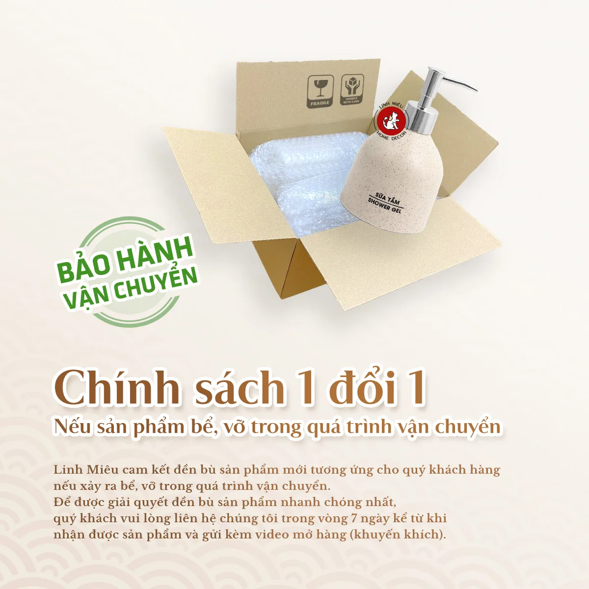 Chính sách bảo hành tô sứ Linh Miêu