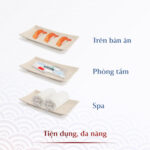 bộ đĩa chữ nhật Bát Tràng gốm sứ men hỏa biến nhà hàng khách sạn sang trọng cao cấp