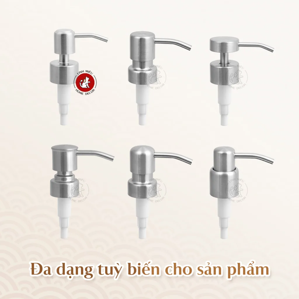 Vòi nhấn inox dung dịch dầu gội sữa tắm