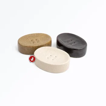 khay đựng xà bông cục sứ Bát Tràng có đáy thoát nước dáng oval