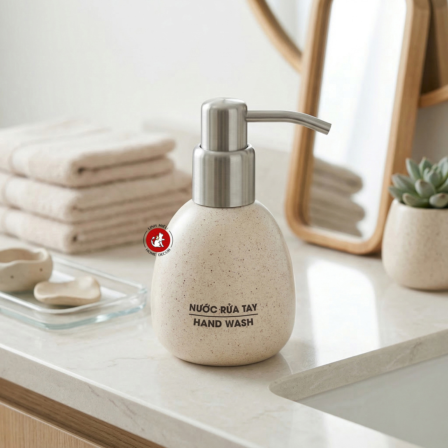 bình đựng dầu gội sữa tắm gốm sứ bát tràng phong cách japandi