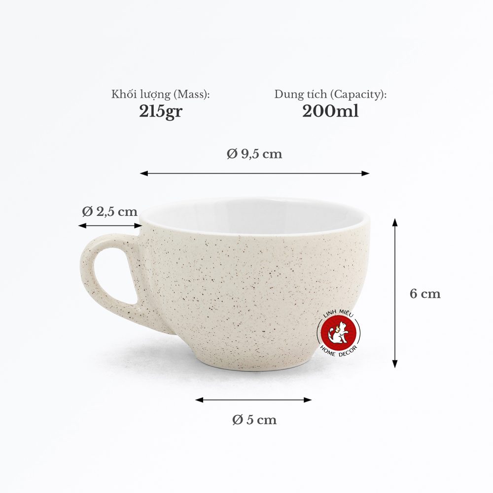Cốc cafe gốm sứ bát tràng đồ dùng khách sạn nhà hàng linh miêu
