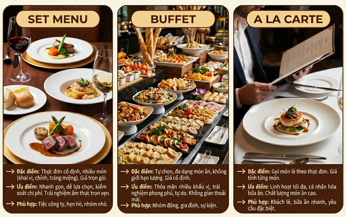 A la carte, buffet, set menu