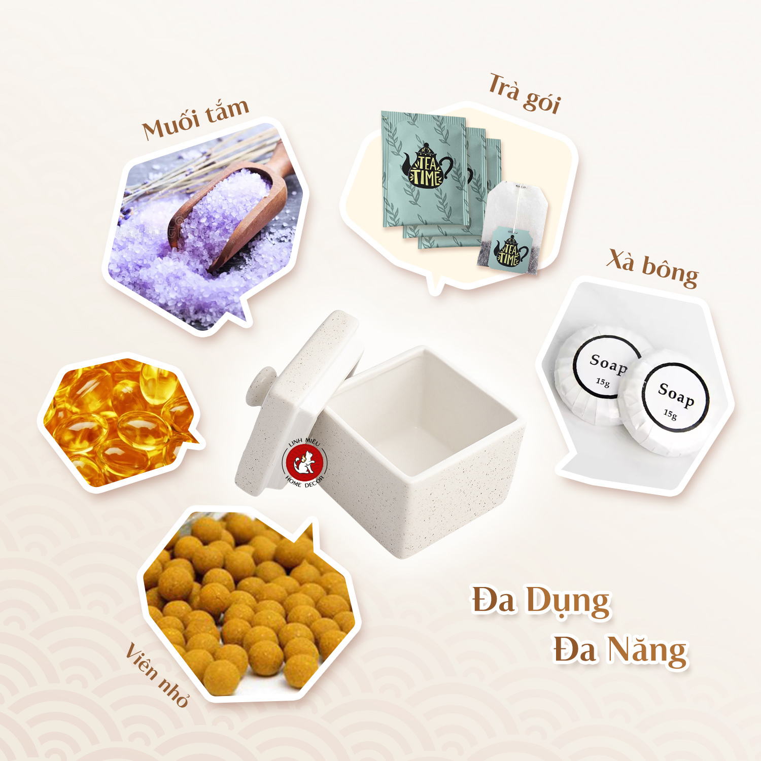 hũ sứ vuông gốm sứ bát tràng gốm sứ linh miêu đồ dùng khách sạn