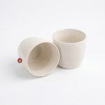 Cốc sứ dáng chum men cát chấm 280ml Linh Miêu Bát Tràng – đựng bàn chải / bút / cọ trang điểm