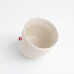 Cốc sứ dáng chum men cát chấm 280ml Linh Miêu Bát Tràng – đựng bàn chải / bút / cọ trang điểm