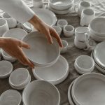 Bộ bát sứ Bát Tràng Linh Miêu men trắng ngà